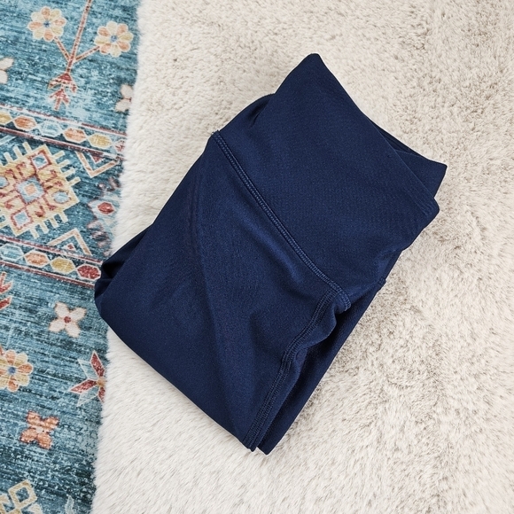 Under Armour Blue Multicolor Stripe Leggings Small Split Knee - Picture 7 of 7